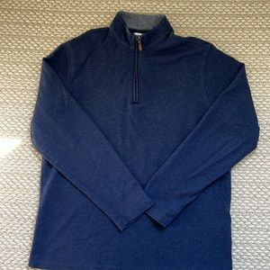 Mizzen + Main Performance Menswear Navy size LARGE Quarter Zip Pullover
